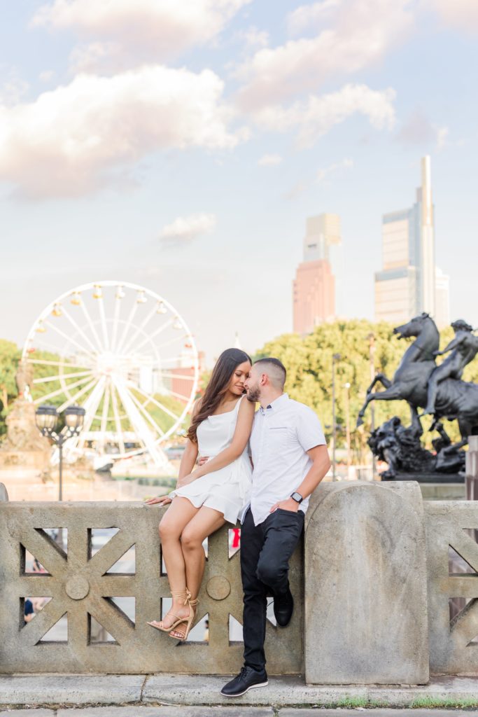 Philadelphia couple during engagement photos