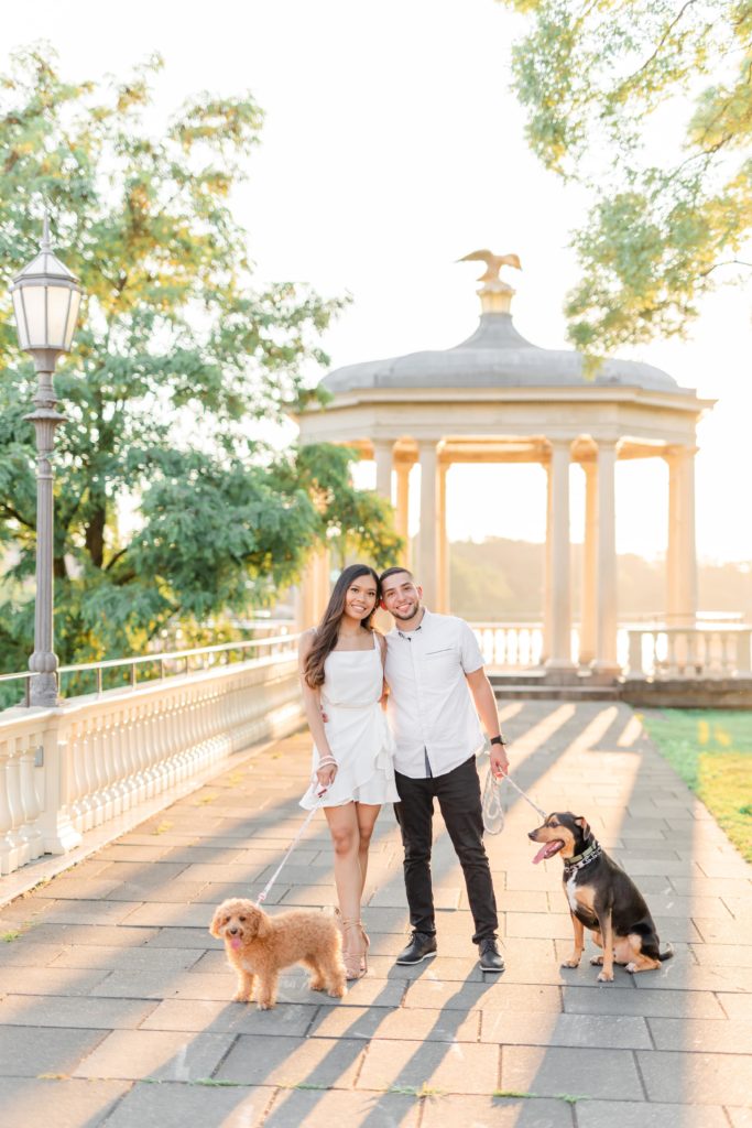 Philadelphia engagement photoshoot with dogs
