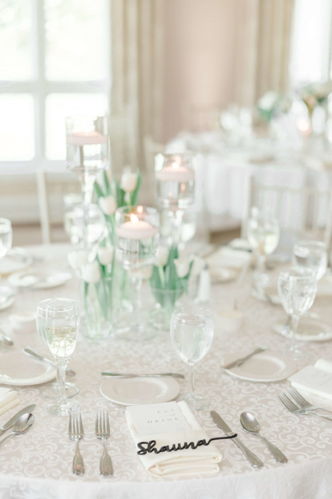 White wedding table