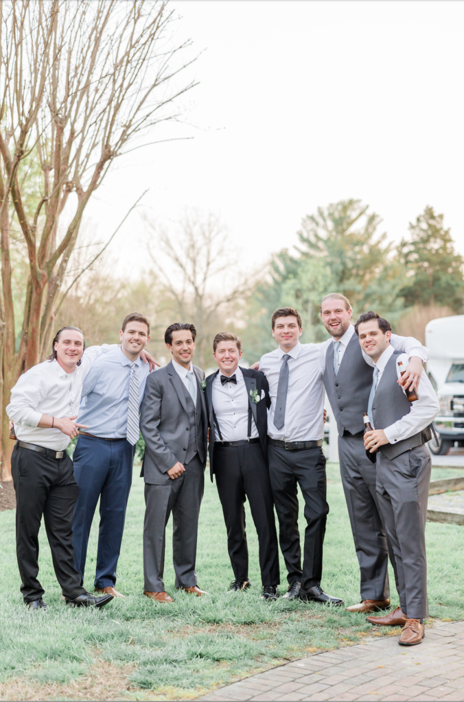 Groom with friends