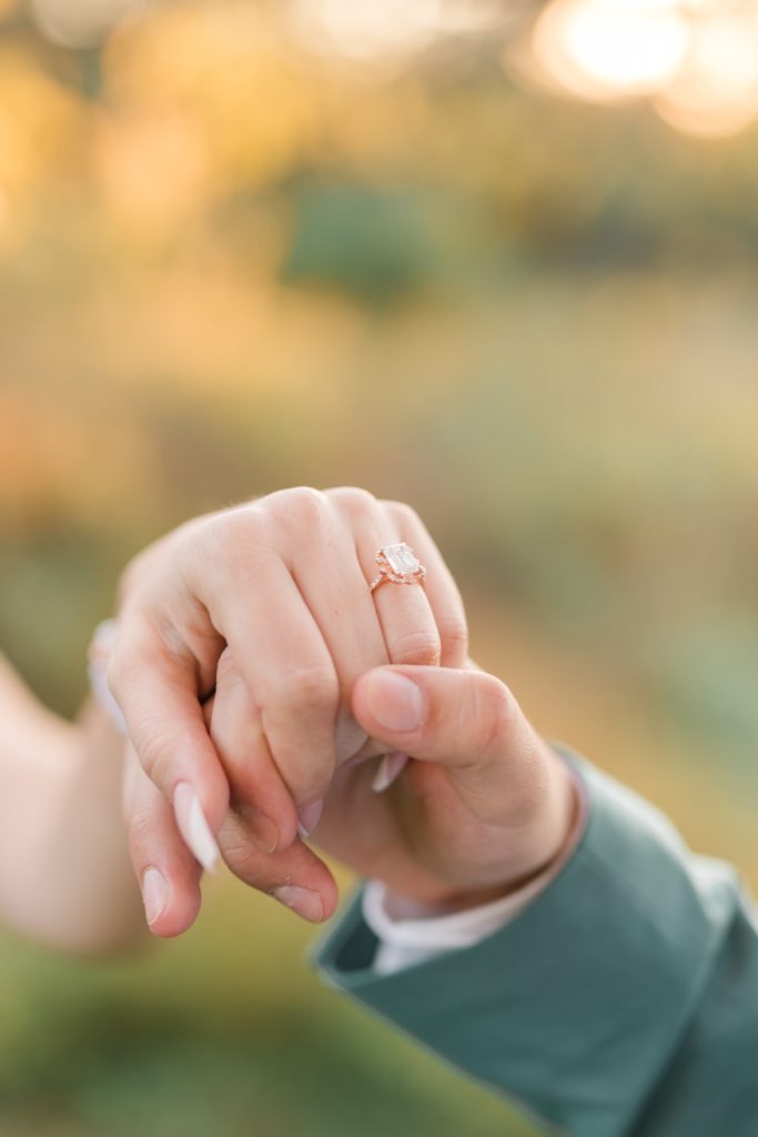 Engagement ring on a hand