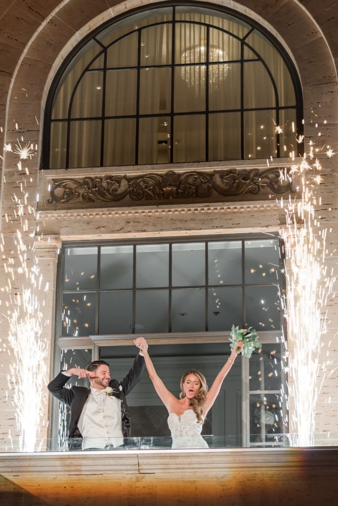 Bride and groom sparkler grand entrance