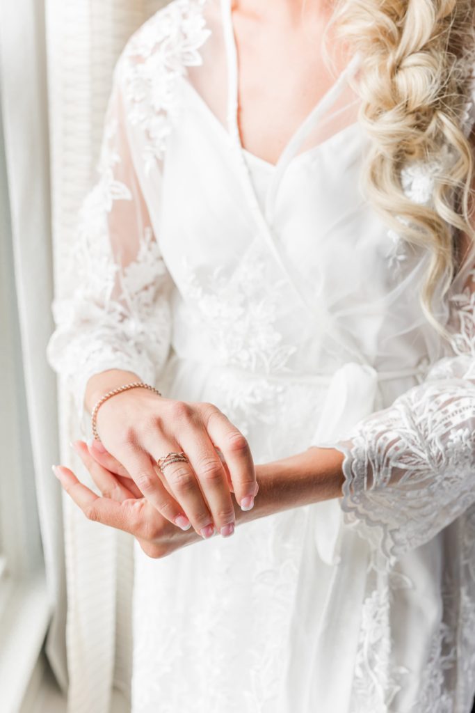 Lace bridal robe